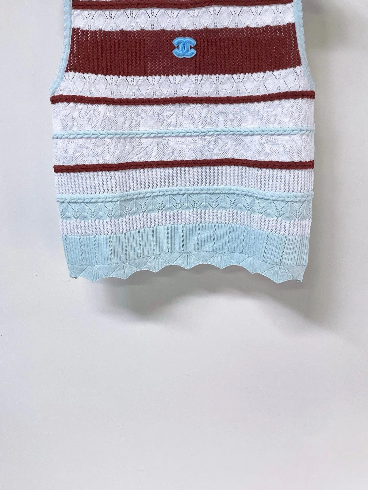 Chanel 2026 Striped Knit Vest Tencel 435140