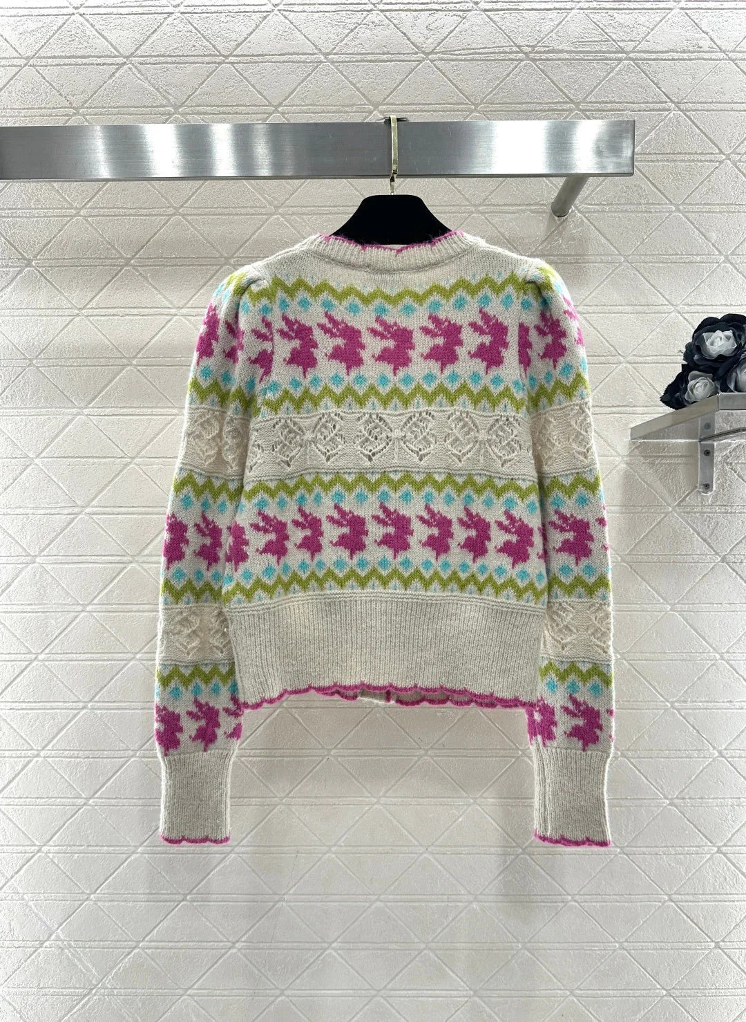 CC 26 Striped Jacquard Knit Cardigan Multicolor Wool Cashmere 331700