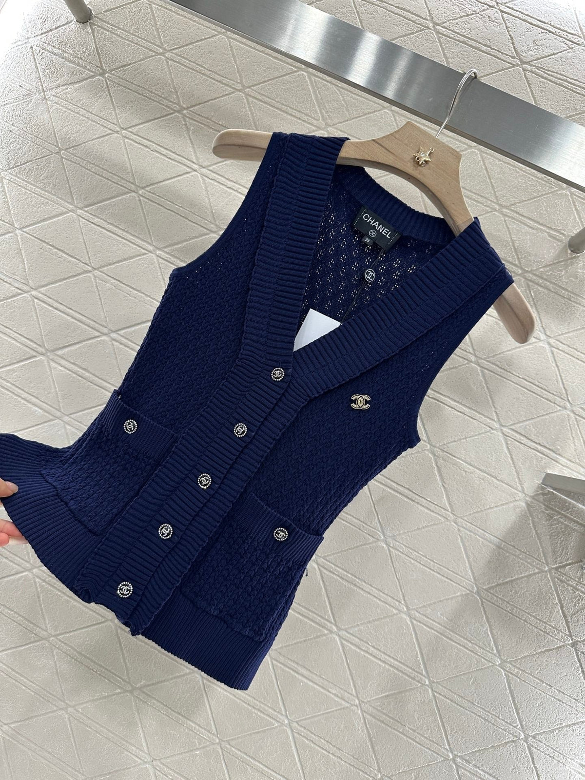 CHANEL 25S ACCORDION-KNIT BLAZER 265525