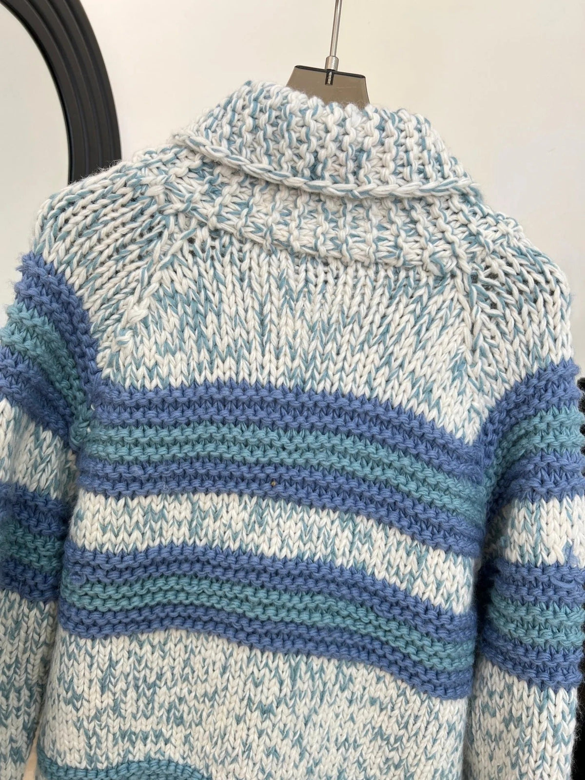 CHANEL 25S BLUE STRIPED CARDIGAN 620415