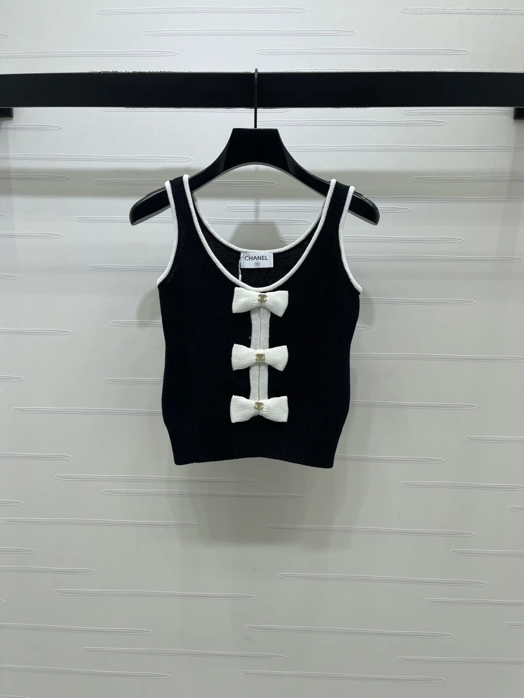 Chanel 2026 Knit Vest With Bow Embellishment Wool