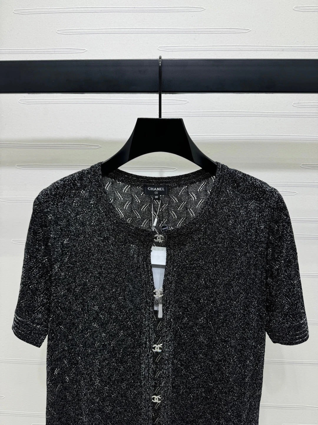 CHANEL SHORT-SLEEVE SEQUINNED KNIT CARDIGAN 269407