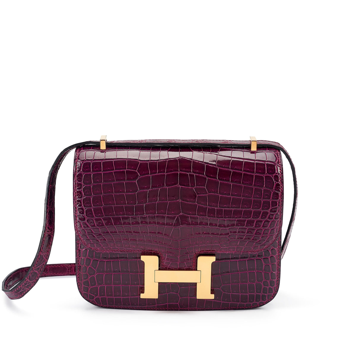 HM Constance Bag 18cm Bordeaux Shiny Crocodile (15 day for production)