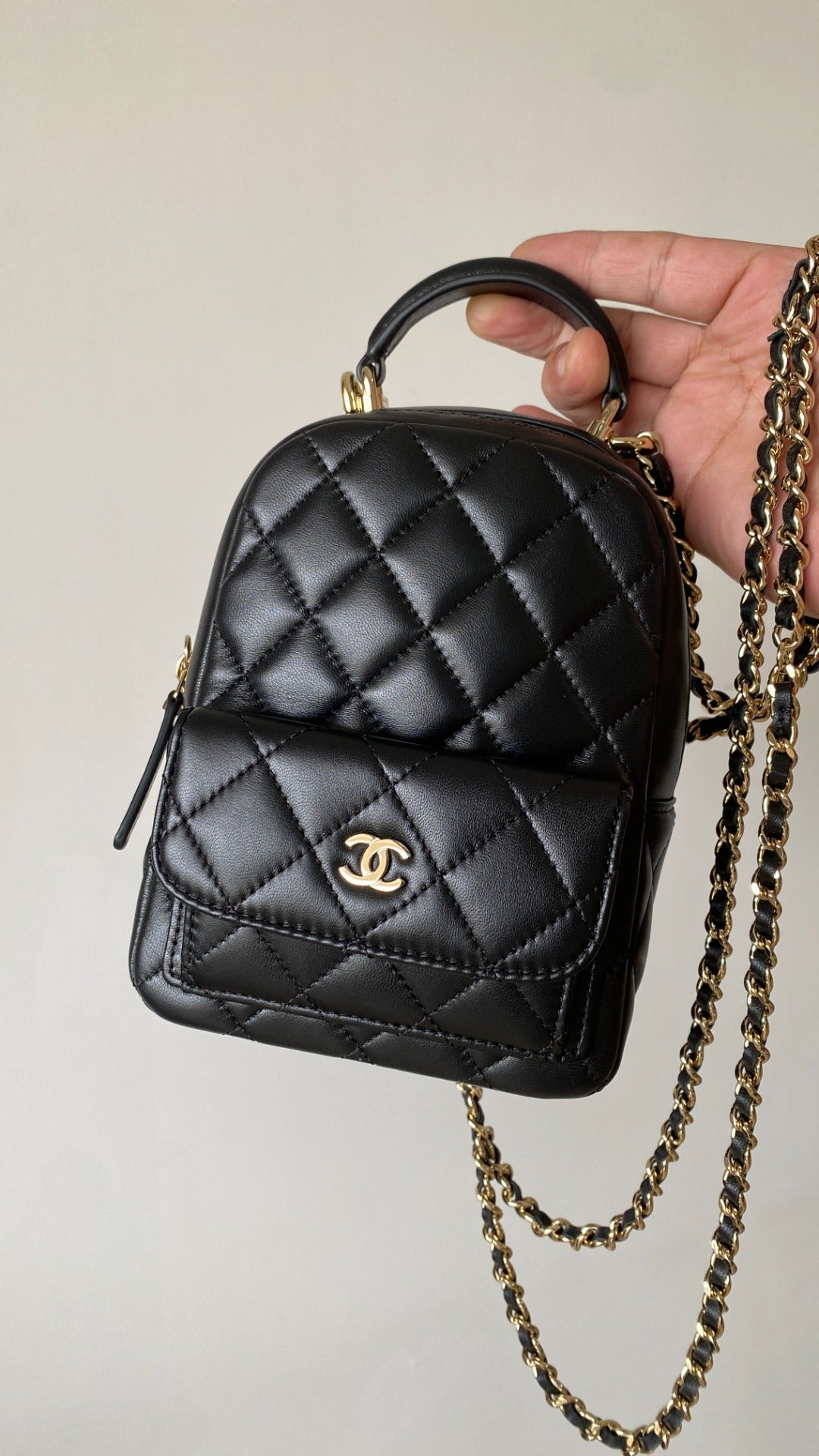CC 26s Backpack Mini Black Lambskin